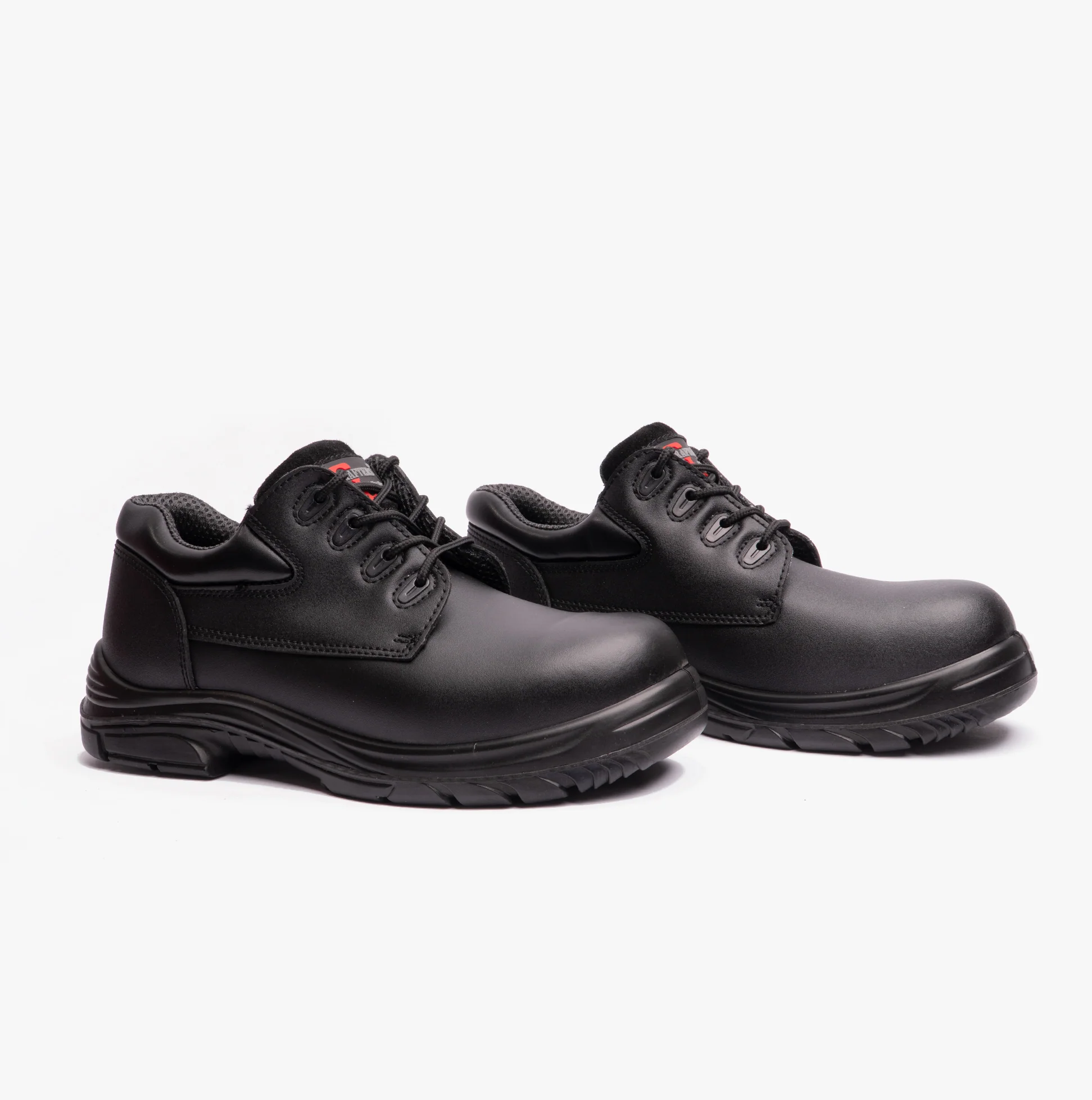 Grafters M9504A Mens Leather Super Wide Safety Shoes Black - Image 4