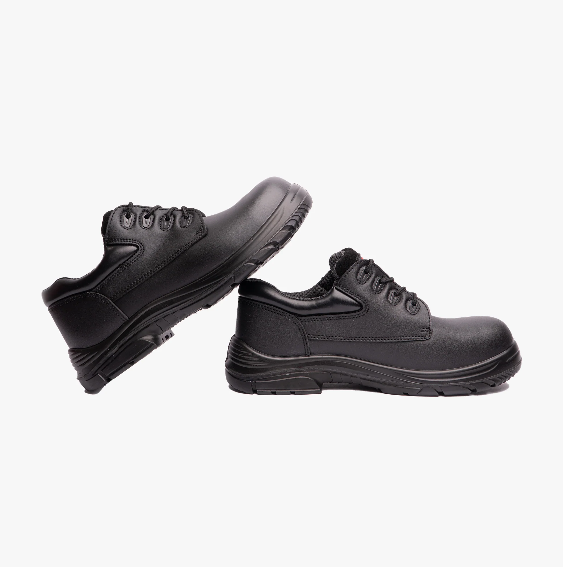 Grafters M9504A Mens Leather Super Wide Safety Shoes Black - Image 5