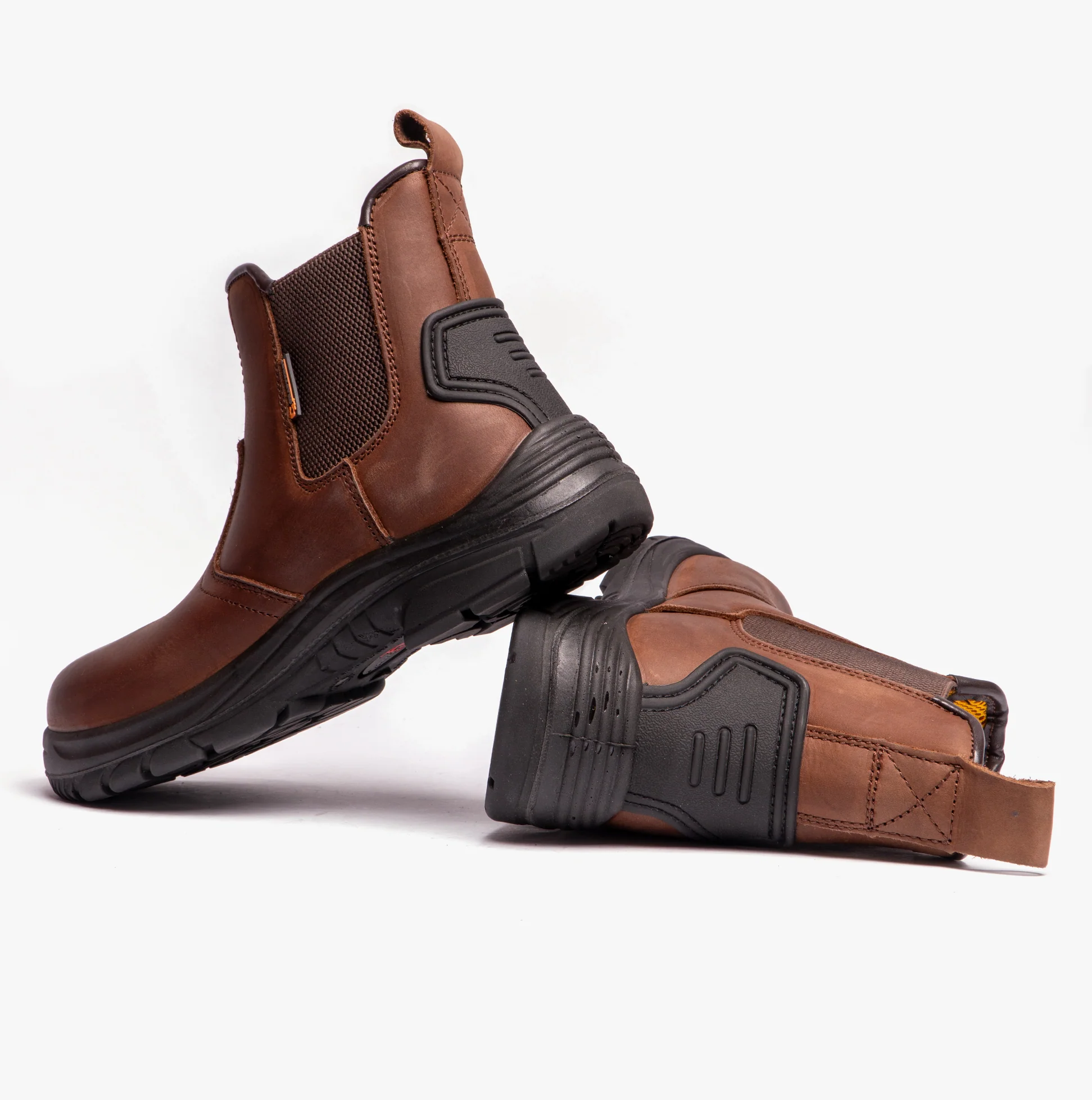 Grafters M9509B Mens Super Wide Dealer Safety Boots Brown - Image 4