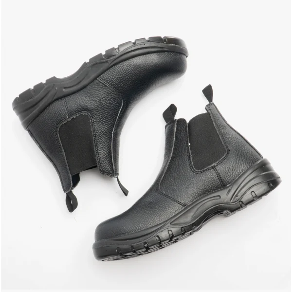 Grafters M955A Mens Leather Chelsea Safety Boots Black - Image 2