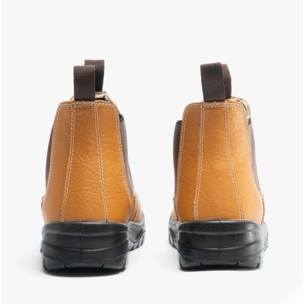 Grafters M955B Mens Leather Chelsea Safety Boots Tan - Image 4