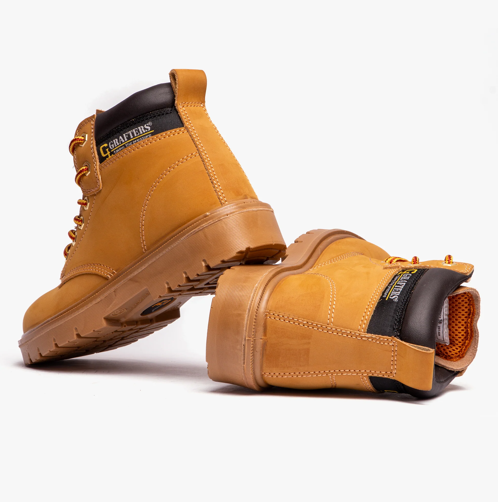 Grafters M958N Mens Leather Safety Boots Honey - Image 4