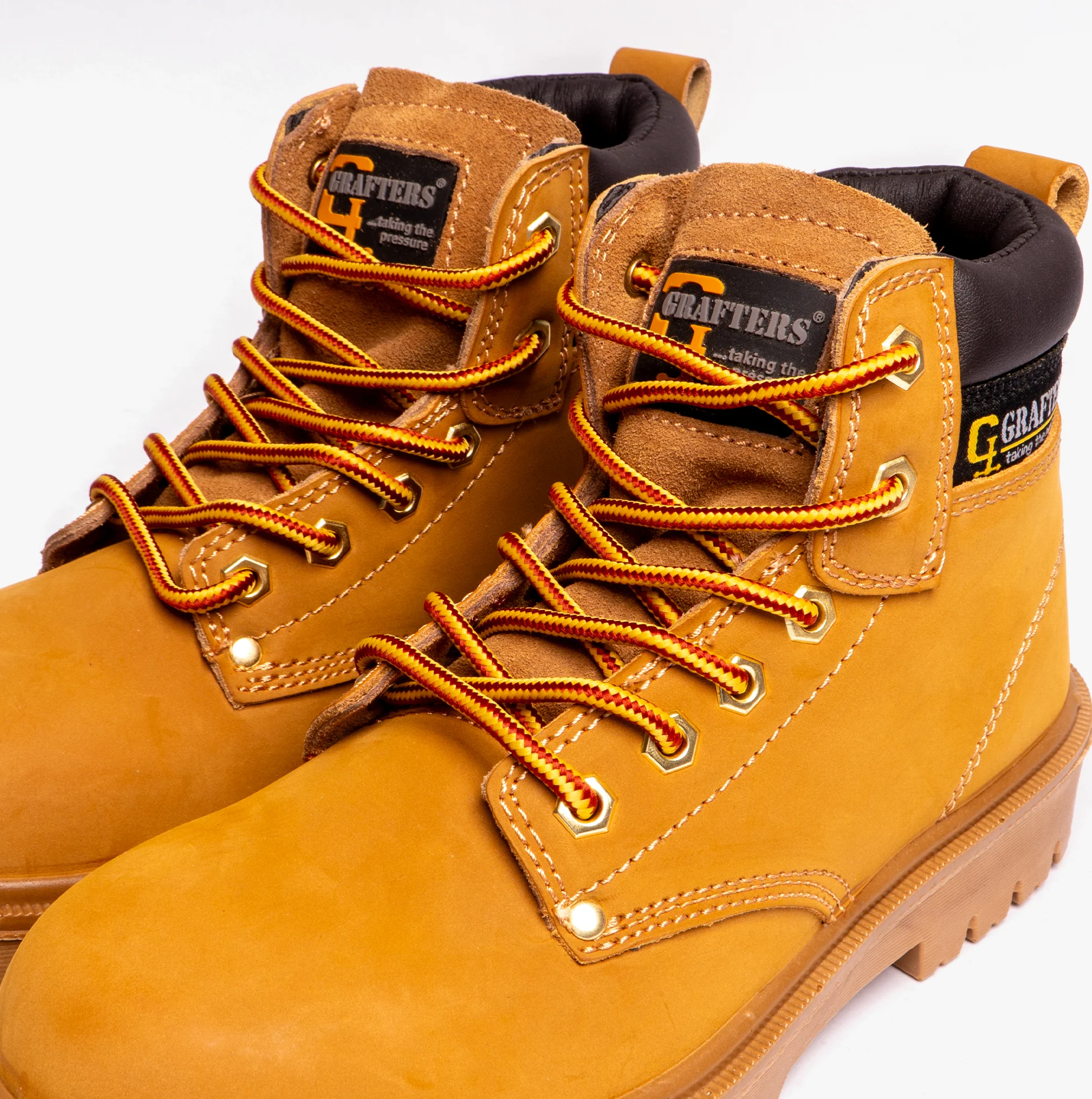 Grafters M958N Mens Leather Safety Boots Honey - Image 5