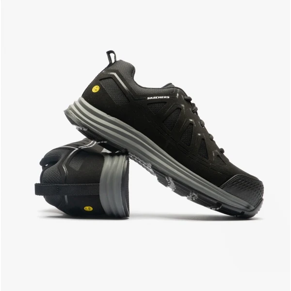 Skechers Work 200127EC MALAD II Mens Safety Trainers Black - Image 5