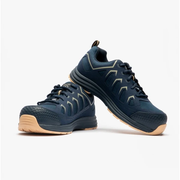 Skechers Work 200127EC MALAD II Mens Safety Trainers Navy/Tan - Image 4