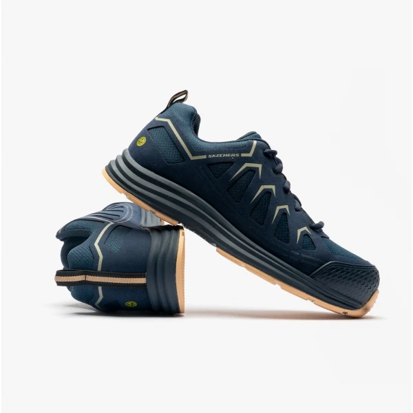 Skechers Work 200127EC MALAD II Mens Safety Trainers Navy/Tan - Image 5