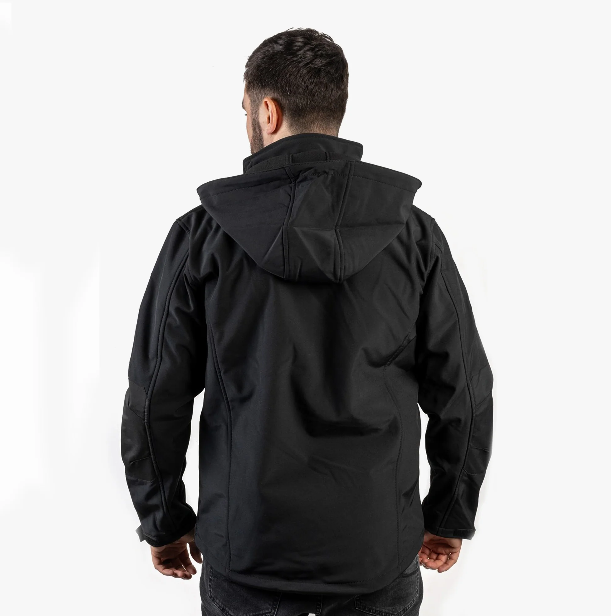 CAT MERCURY SOFT SHELL Mens Hooded Jacket Black - Image 7