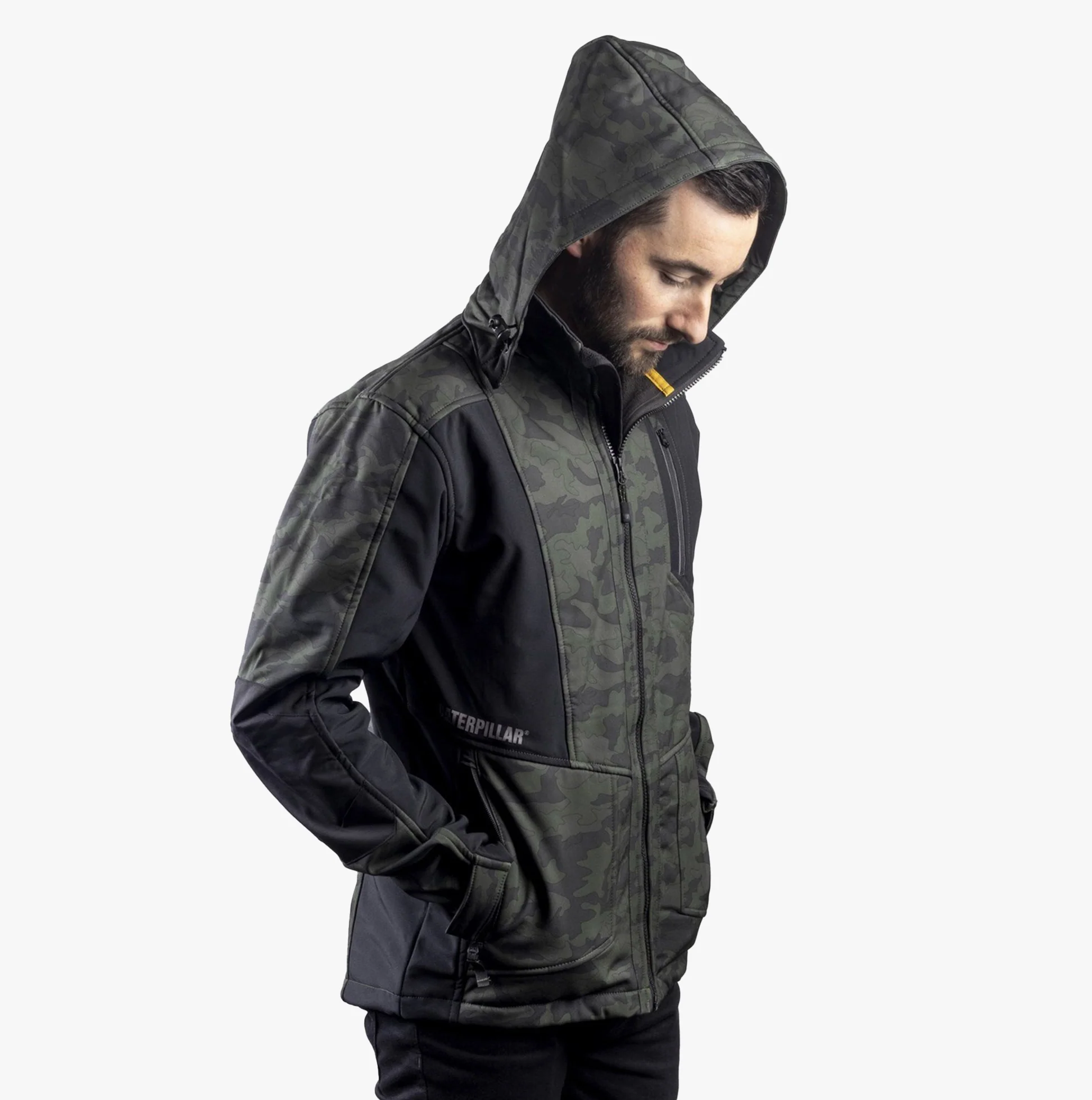 CAT MERCURY SOFT SHELL Mens Hooded Jacket Multicoloured - Image 14