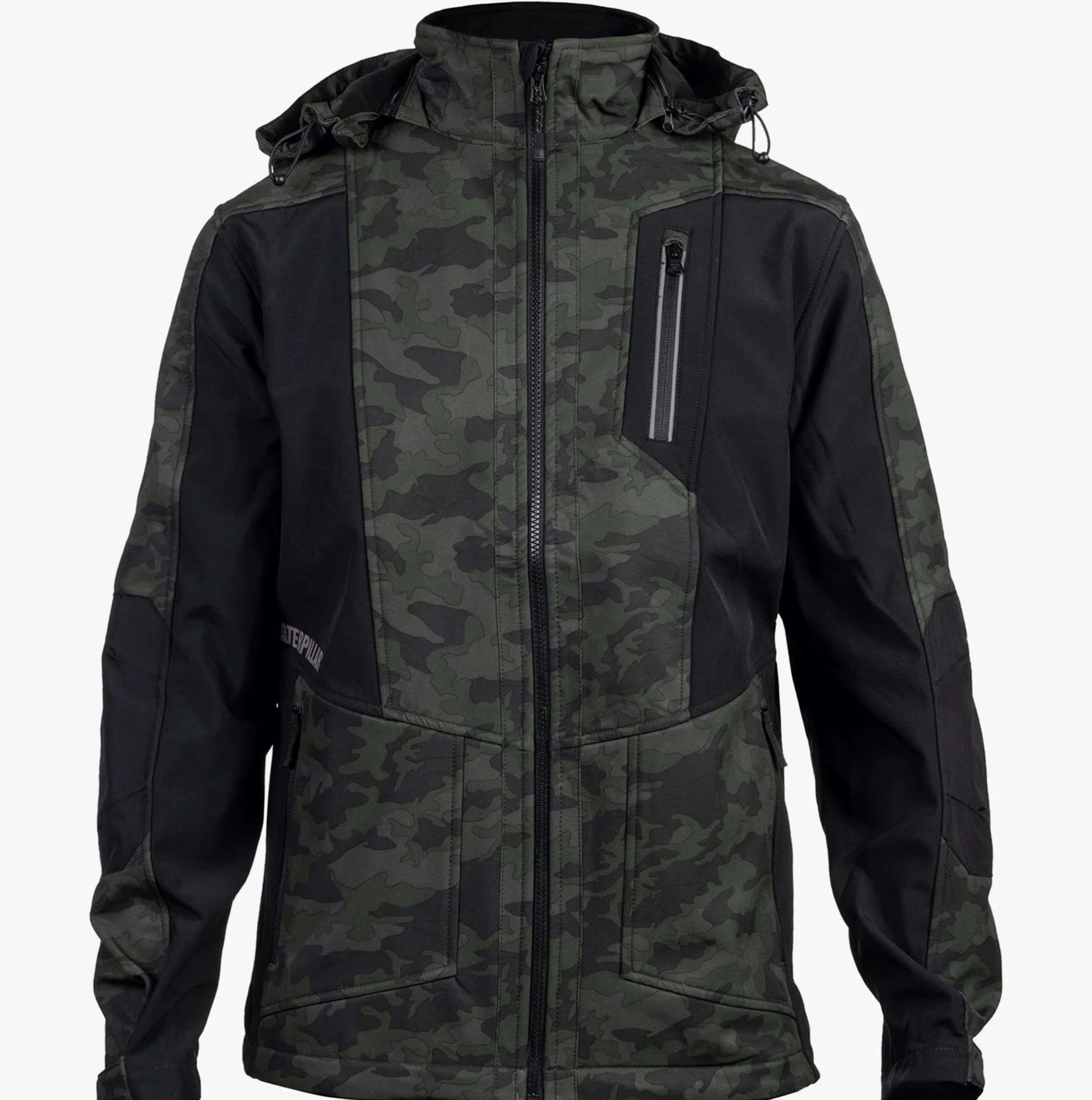 CAT MERCURY SOFT SHELL Mens Hooded Jacket Multicoloured - Image 3