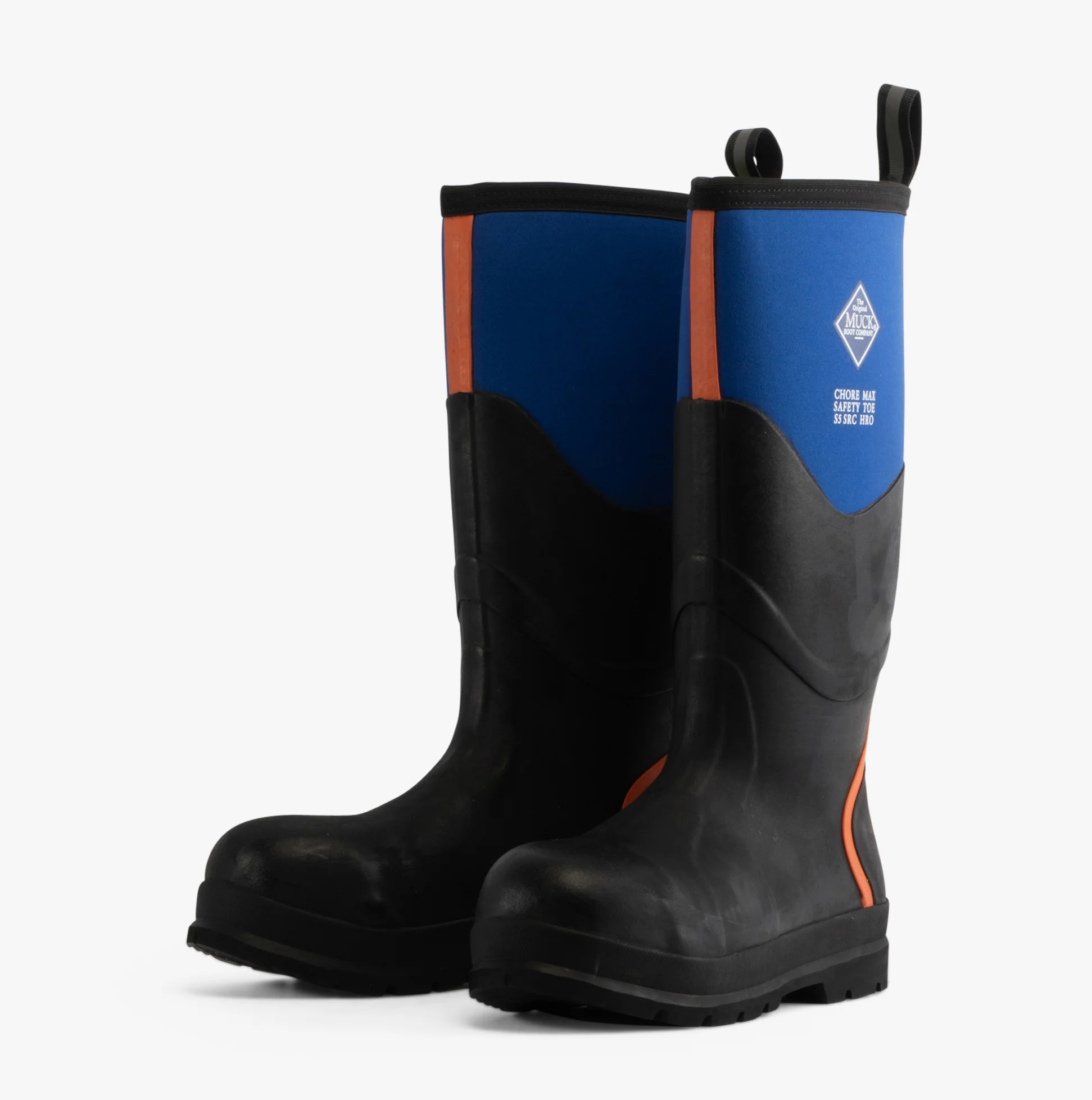 Muck Boots CHORE MAX S5 Unisex Rubber Wellington Boots Blue/Orange - Image 2