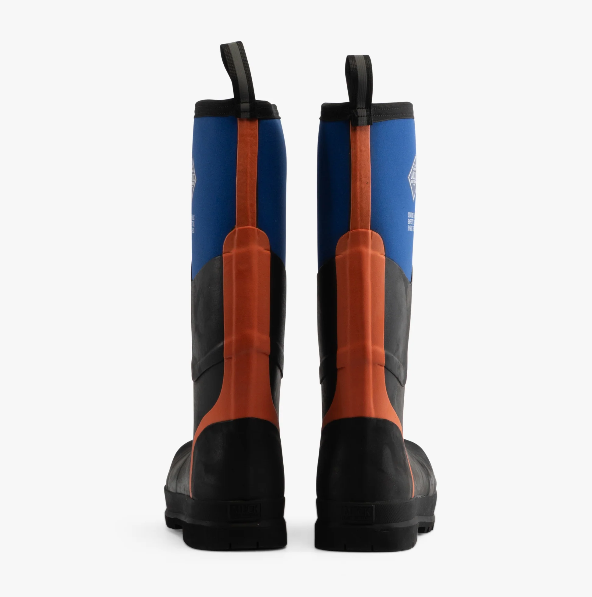 Muck Boots CHORE MAX S5 Unisex Rubber Wellington Boots Blue/Orange - Image 4