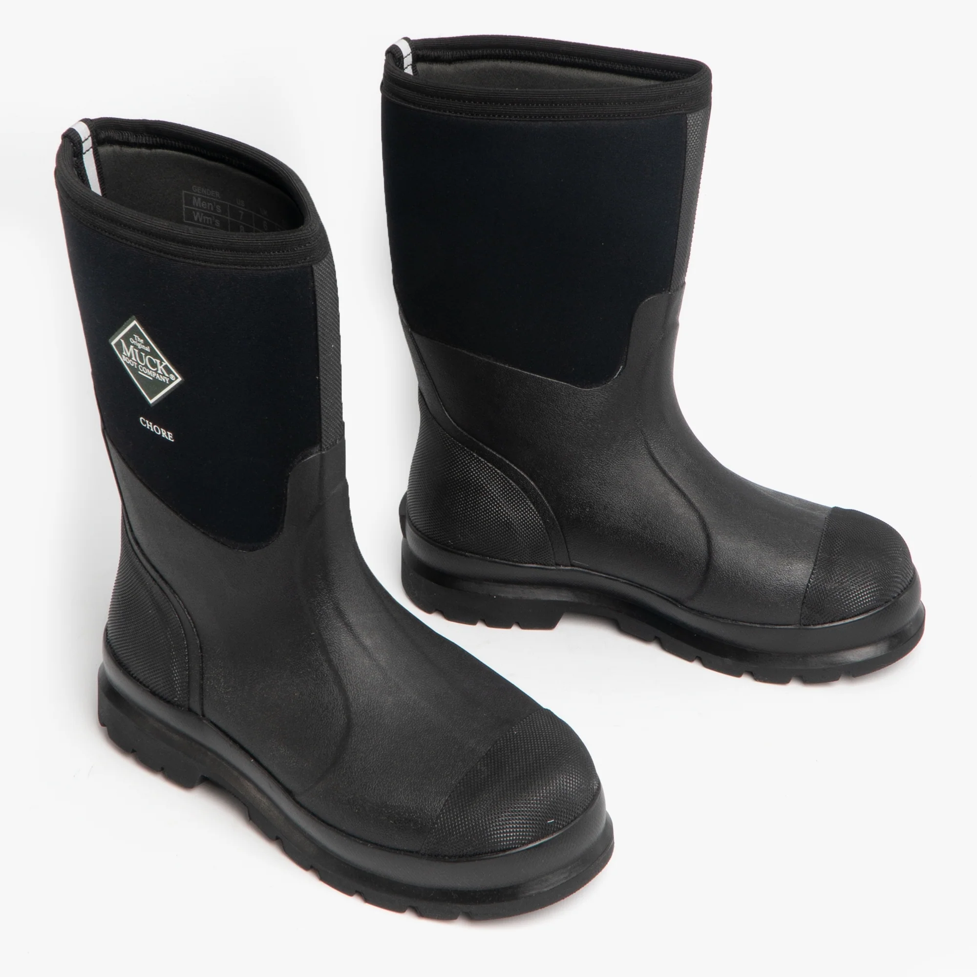 Muck Boots CHORE MID Unisex Rubber Wellington Boots Black - Image 2