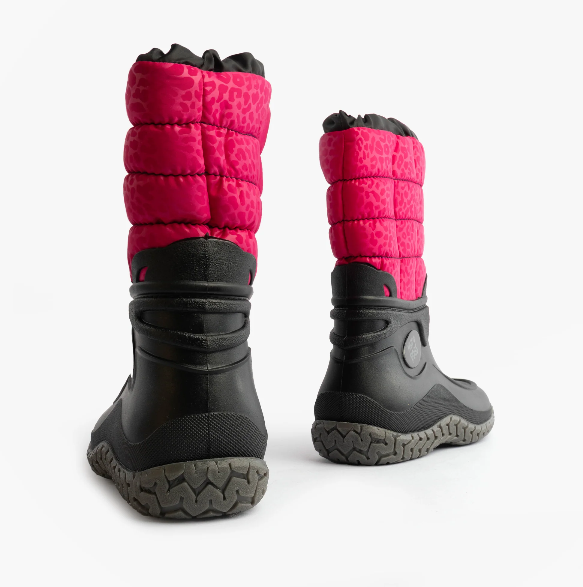 Mud Dogs NORDIC Womens Warm Lined Boots Pink/Black Leopard - Image 5