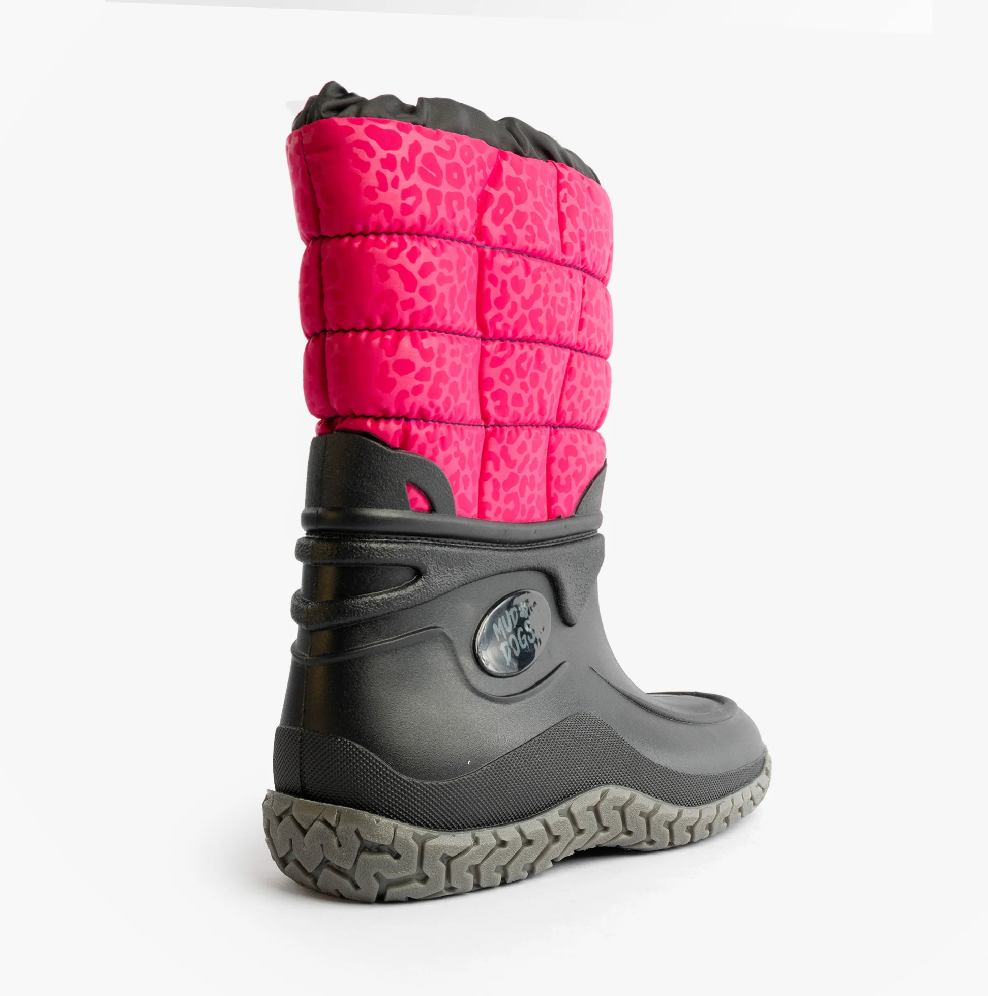 Mud Dogs NORDIC Womens Warm Lined Boots Pink/Black Leopard - Image 6