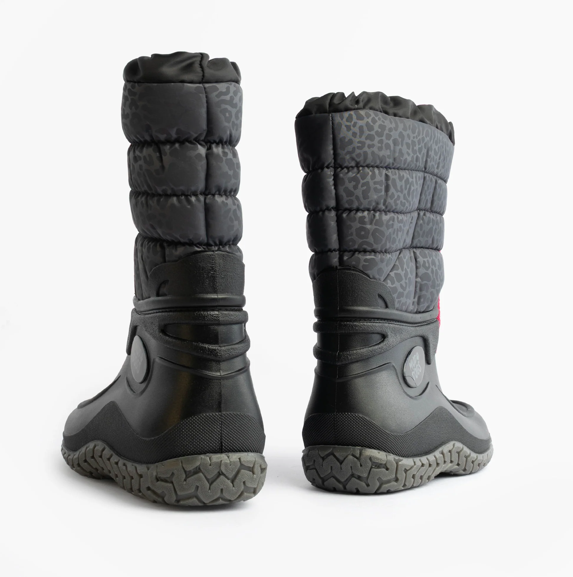 Mud Dogs NORDIC Womens Warm Lined Boots Black/Pink Leopard - Image 5