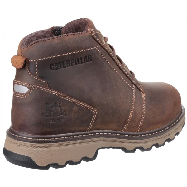 CAT PARKER Mens Leather Safety Boots Dark Beige - Image 3