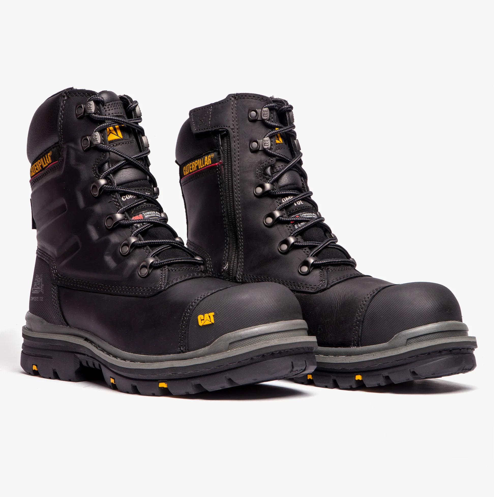 CAT PREMIER Mens Leather Safety Boots Black - Image 2