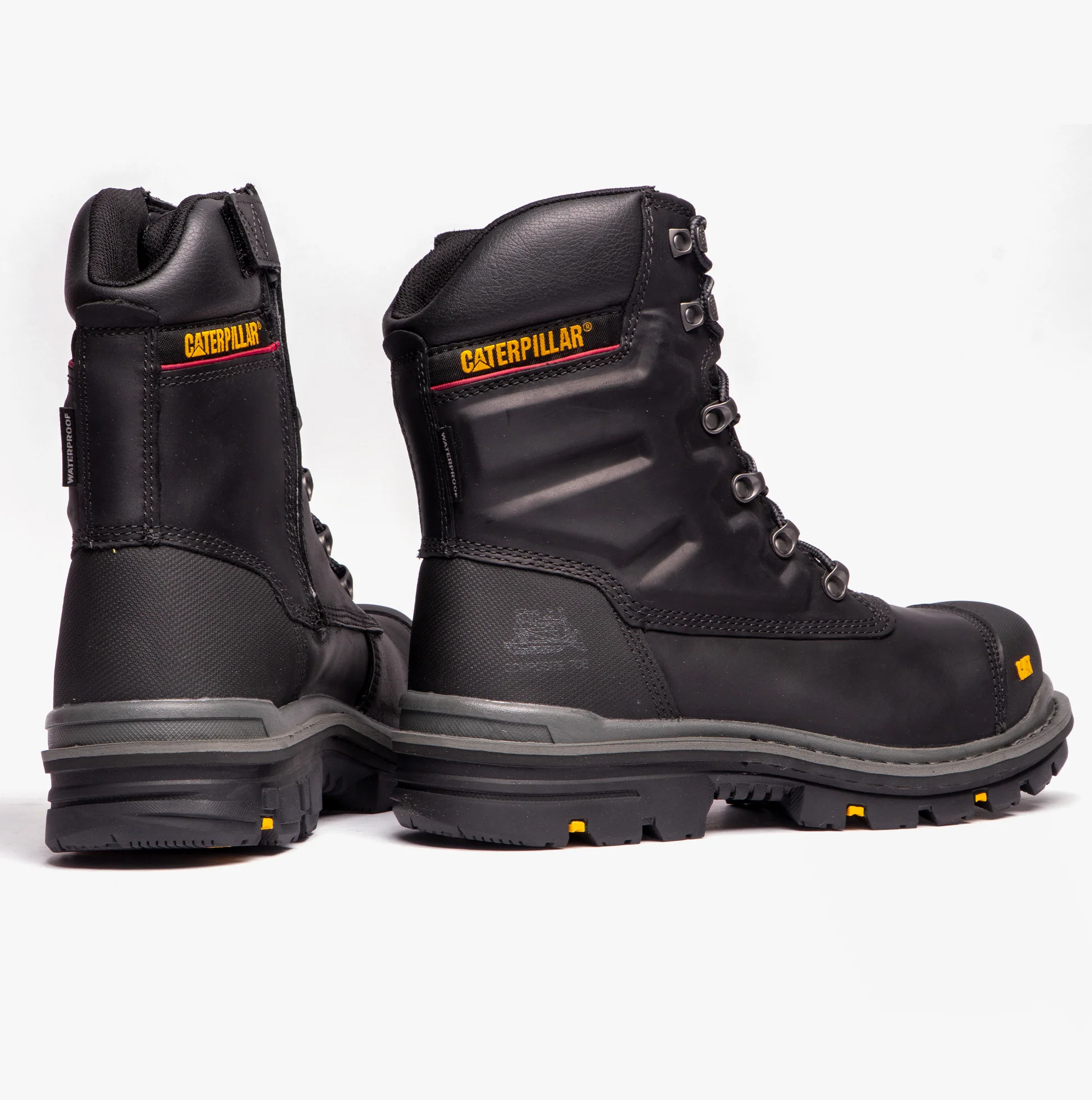 CAT PREMIER Mens Leather Safety Boots Black - Image 3