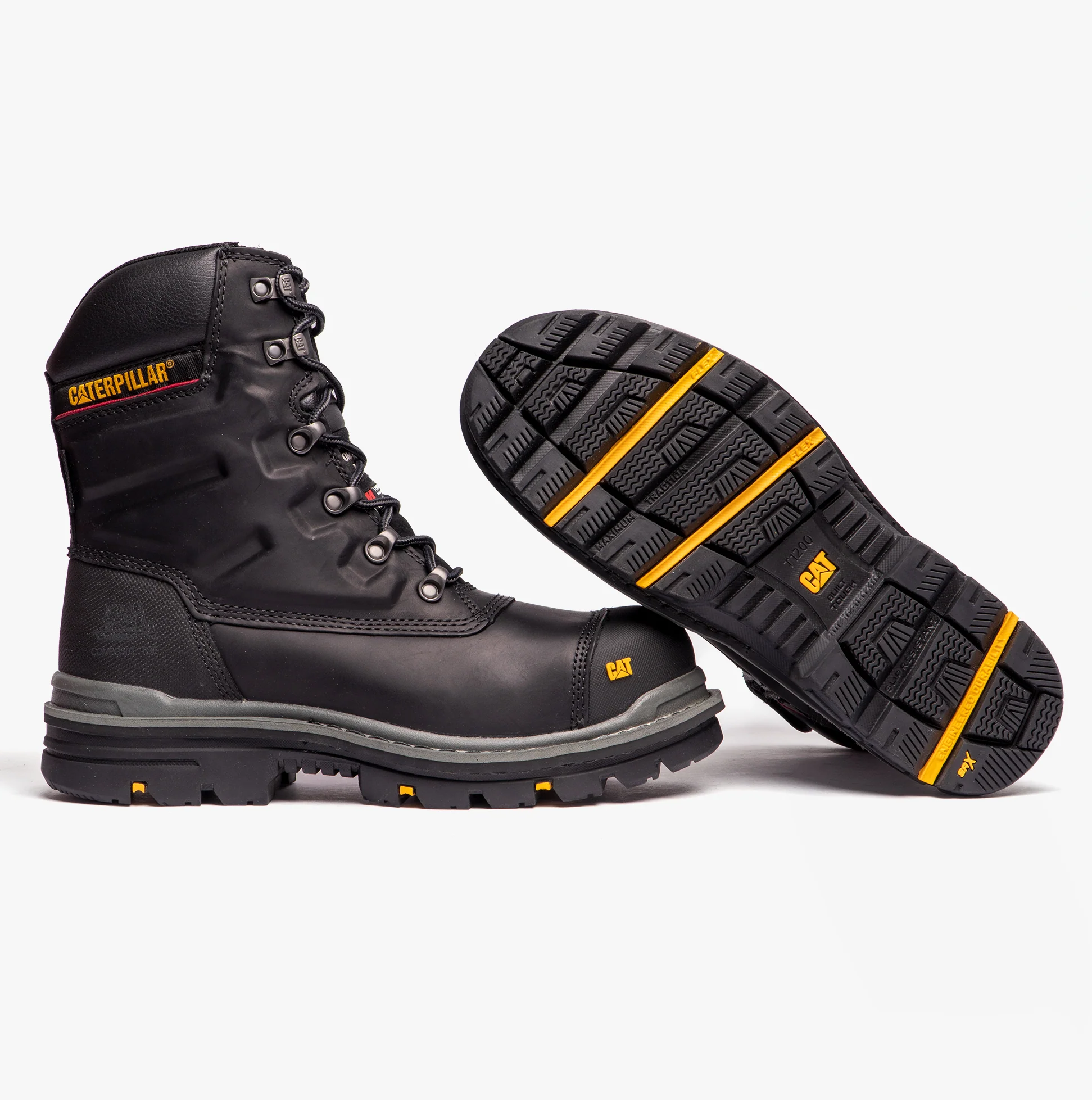 CAT PREMIER Mens Leather Safety Boots Black - Image 4