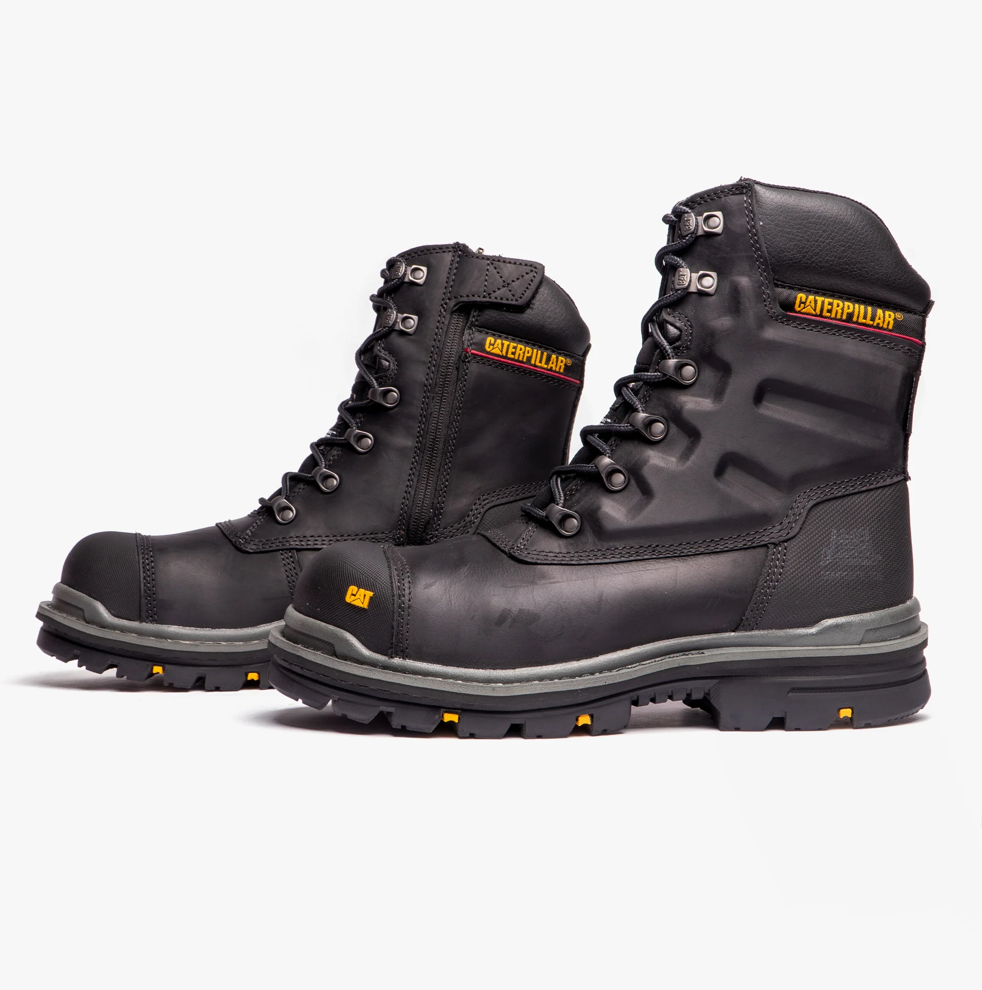 CAT PREMIER Mens Leather Safety Boots Black - Image 6