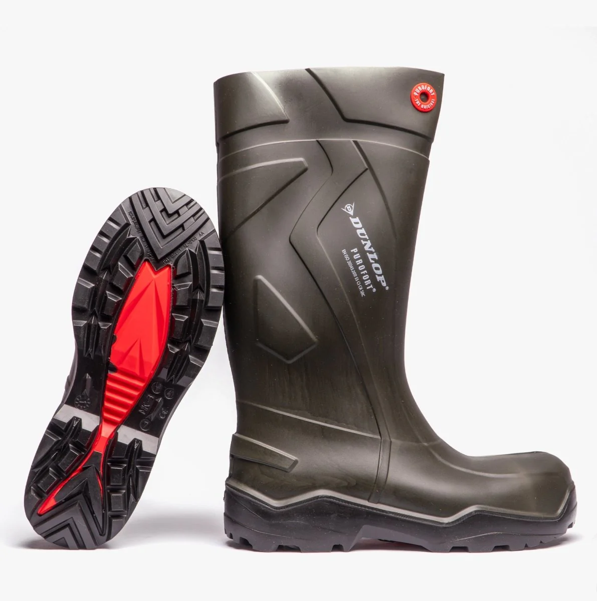 Dunlop PUROFORT+ Unisex S5 Full Safety Wellington Boots Green - Image 11