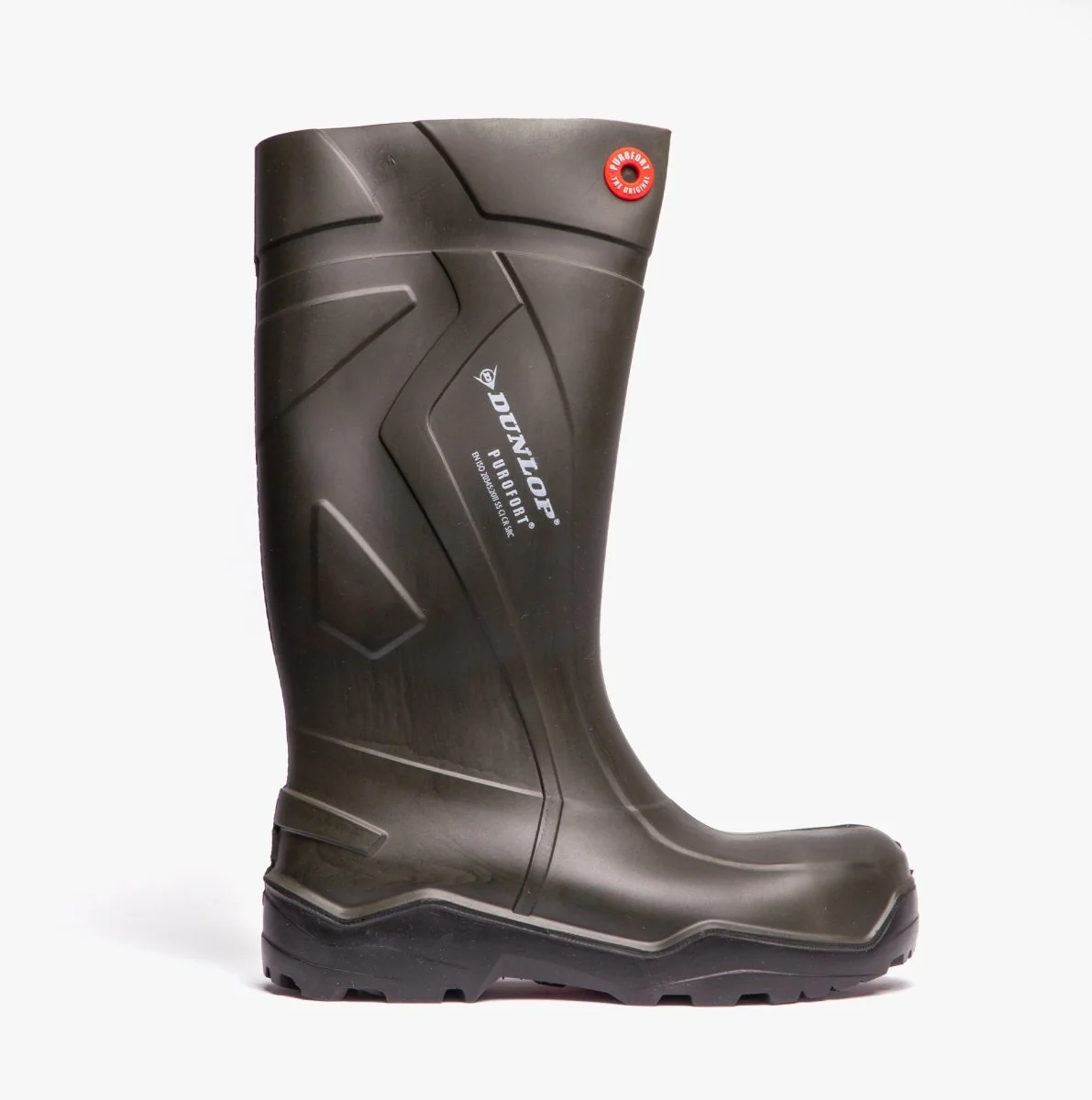 Dunlop PUROFORT+ Unisex S5 Full Safety Wellington Boots Green - Image 8