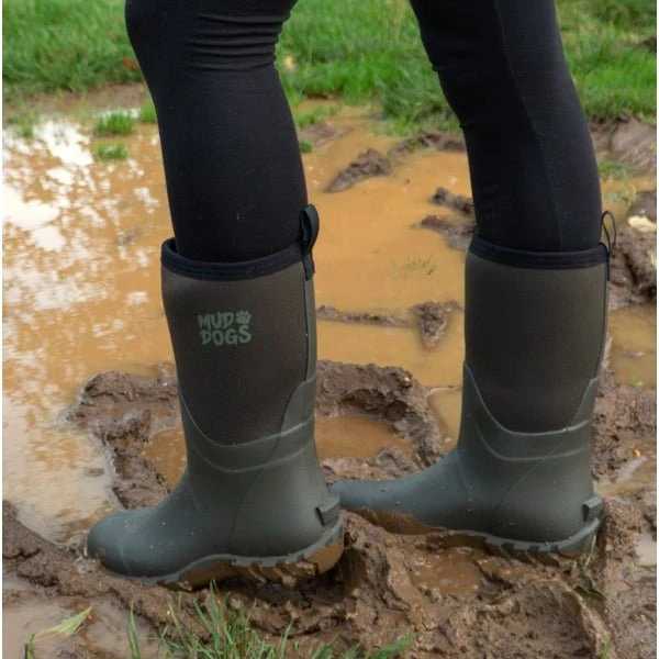 Mud Dogs RUTLAND MID Unisex Neoprene Wellies Olive - Image 11