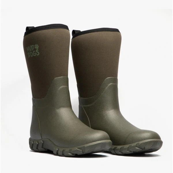 Mud Dogs RUTLAND MID Unisex Neoprene Wellies Olive - Image 12