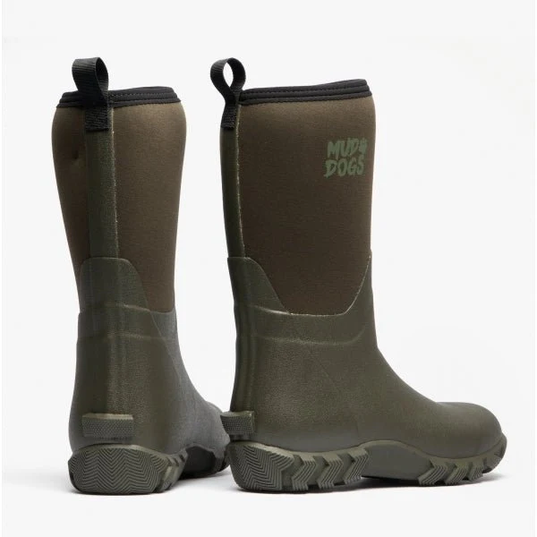 Mud Dogs RUTLAND MID Unisex Neoprene Wellies Olive - Image 13