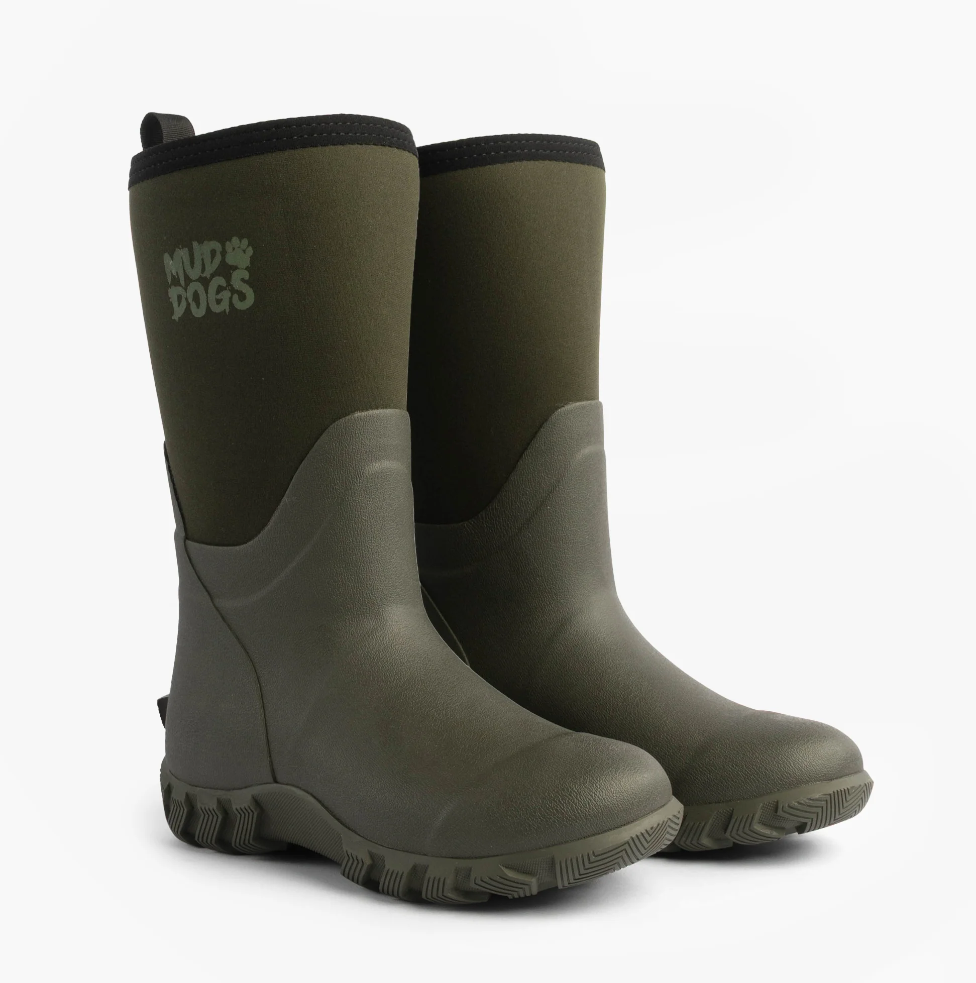 Mud Dogs RUTLAND MID Unisex Neoprene Wellies Olive - Image 3