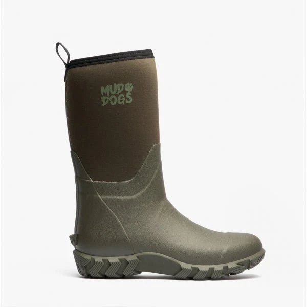 Mud Dogs RUTLAND MID Unisex Neoprene Wellies Olive - Image 9