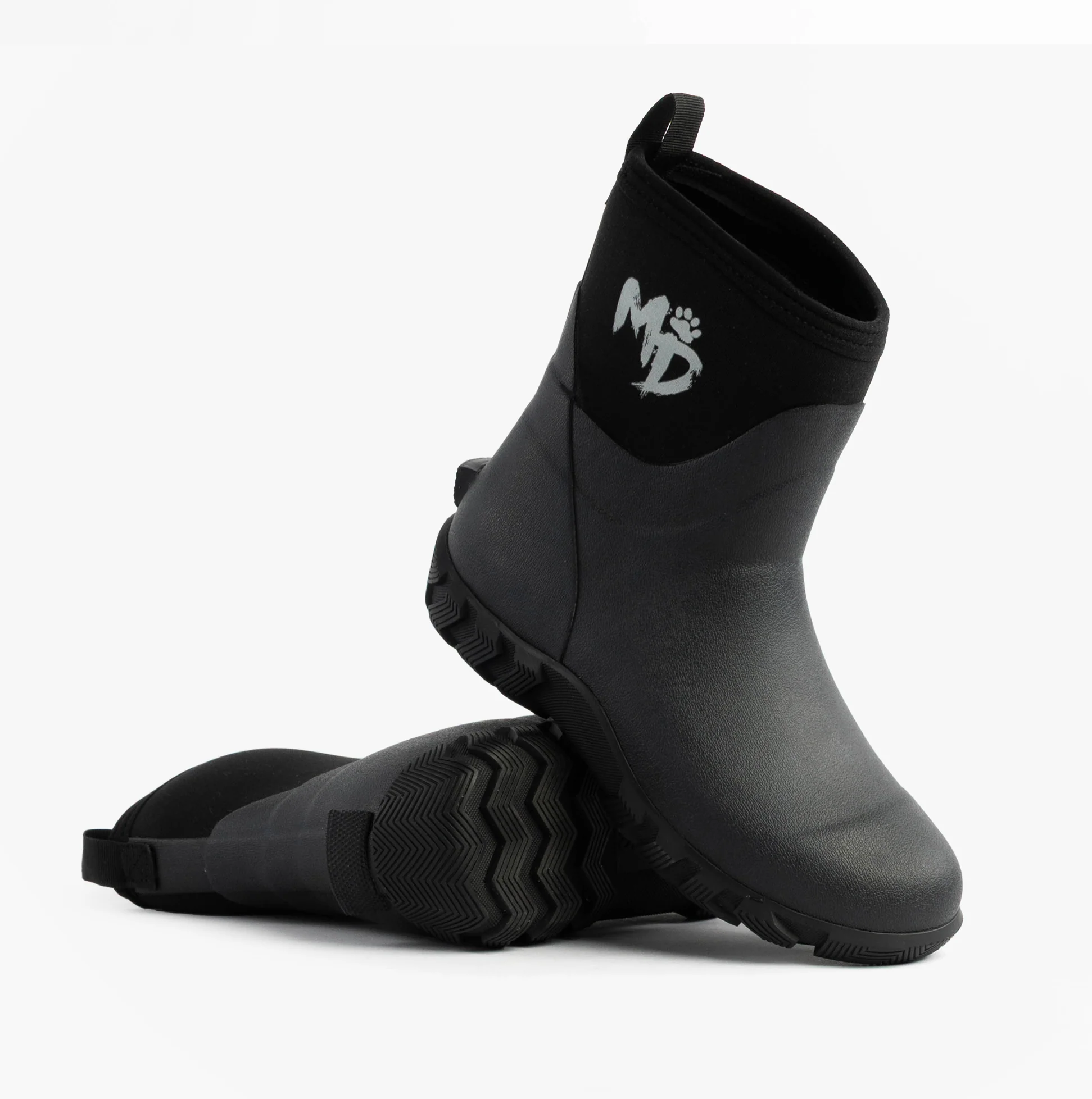 Mud Dogs RUTLAND SHORT Unisex Neoprene Wellies Black - Image 3