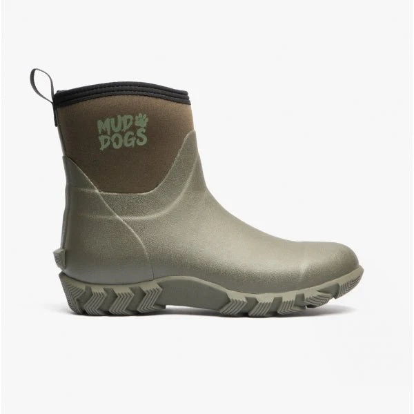 Mud Dogs RUTLAND SHORT Unisex Neoprene Wellies Olive - Image 10