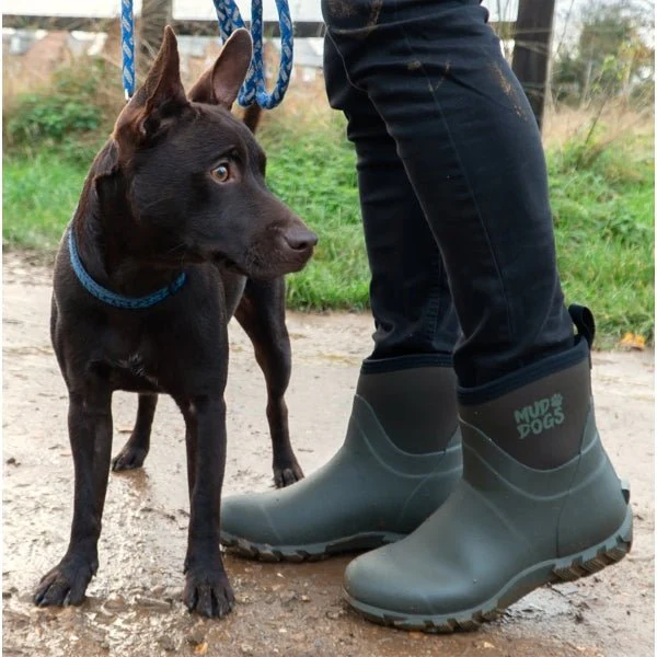 Mud Dogs RUTLAND SHORT Unisex Neoprene Wellies Olive - Image 11