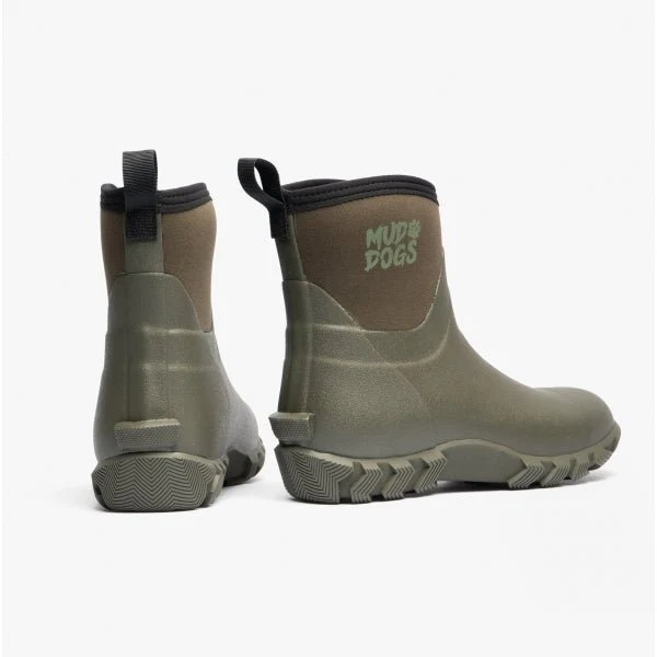 Mud Dogs RUTLAND SHORT Unisex Neoprene Wellies Olive - Image 12