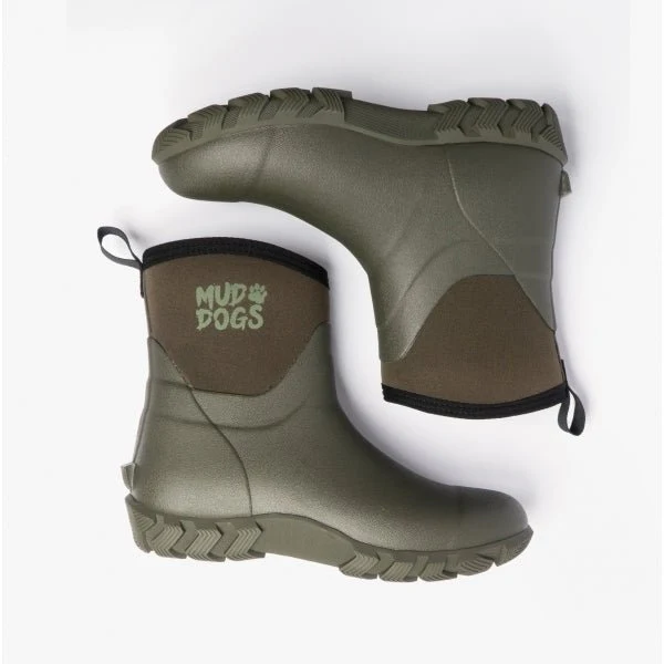 Mud Dogs RUTLAND SHORT Unisex Neoprene Wellies Olive - Image 13
