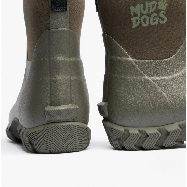 Mud Dogs RUTLAND SHORT Unisex Neoprene Wellies Olive - Image 15