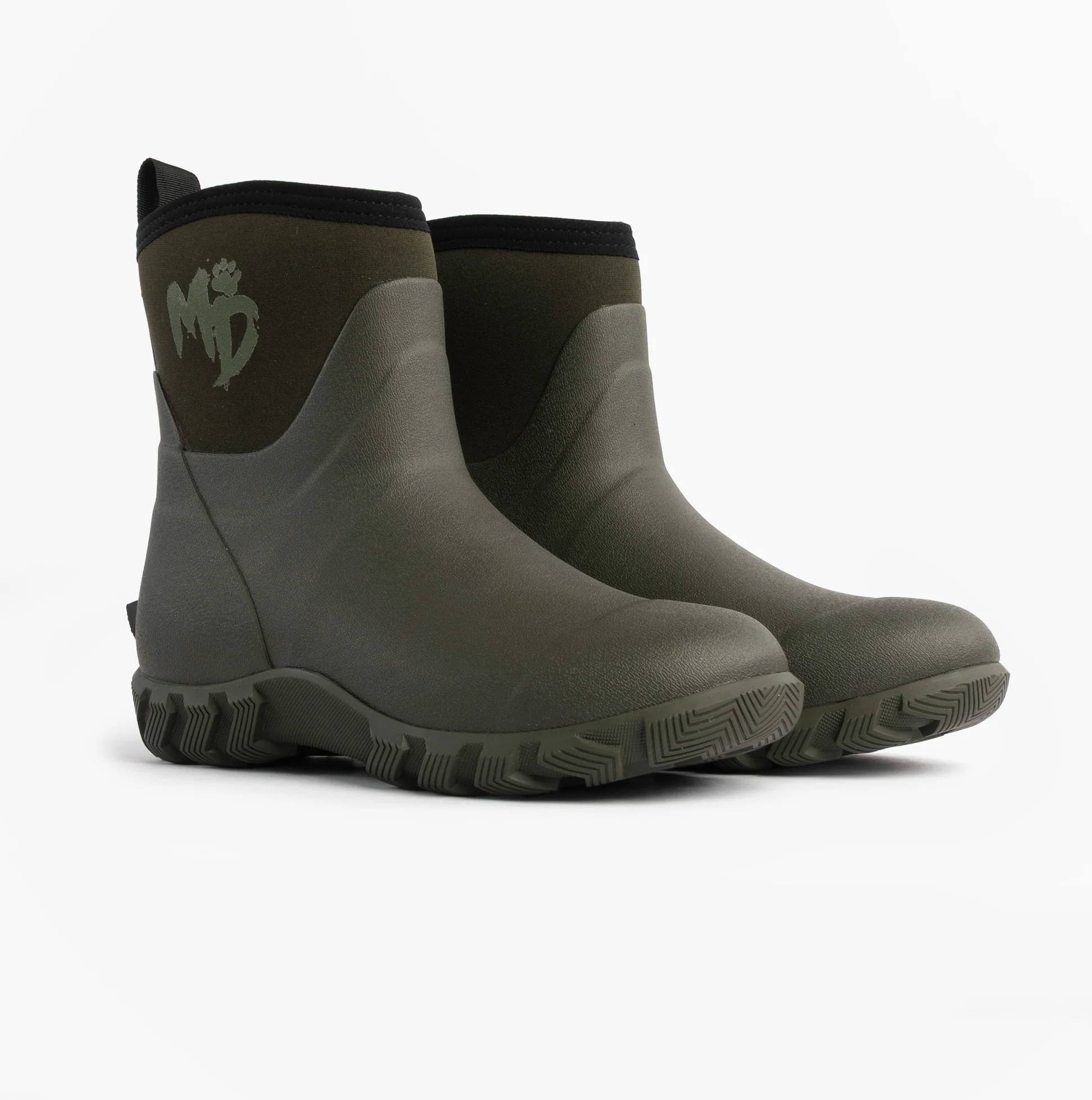 Mud Dogs RUTLAND SHORT Unisex Neoprene Wellies Olive - Image 5