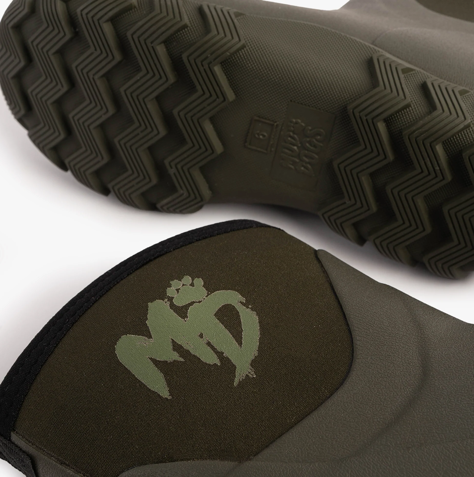 Mud Dogs RUTLAND SHORT Unisex Neoprene Wellies Olive - Image 8