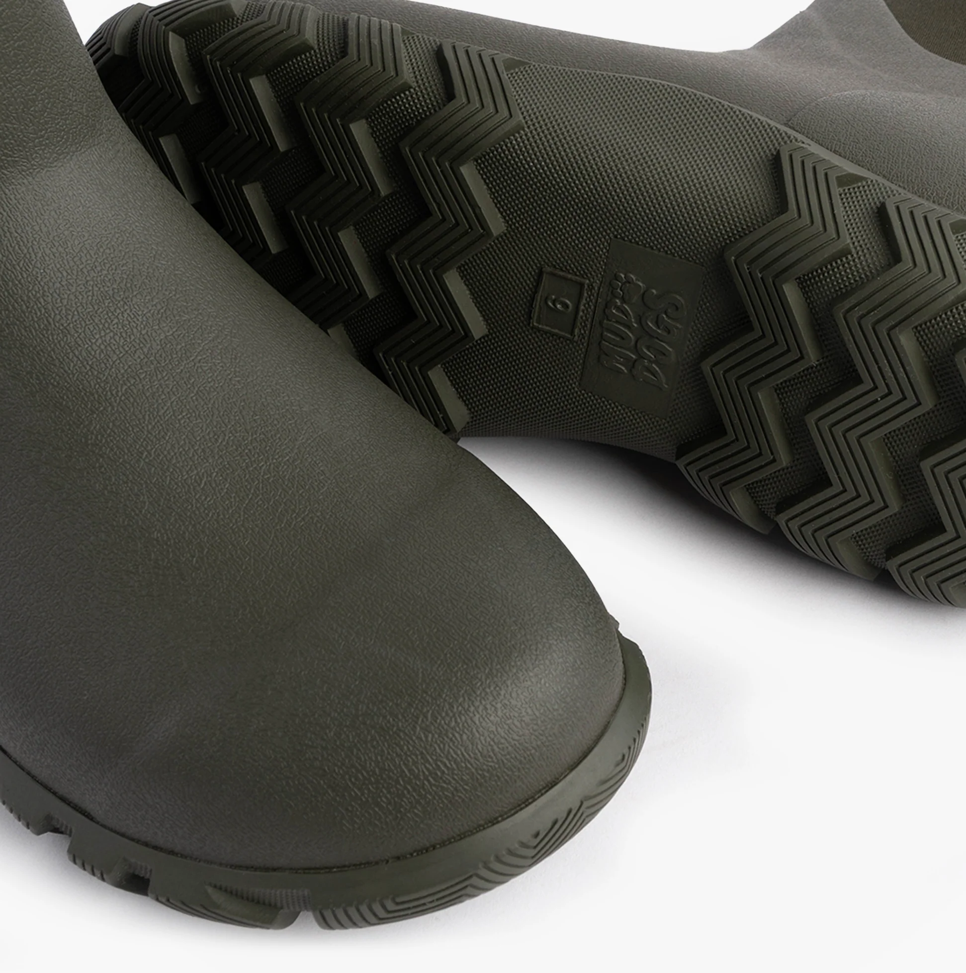 Mud Dogs RUTLAND SHORT Unisex Neoprene Wellies Olive - Image 9