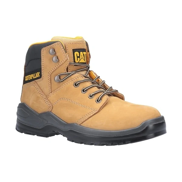 CAT STRIVER Mens Leather Safety Boots Beige - Image 2